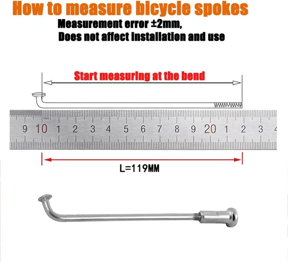 36Pcs 55-305mm 12G 2.4mm Electric Bicycle E-bike Wheel Tire chair Steel Spokes