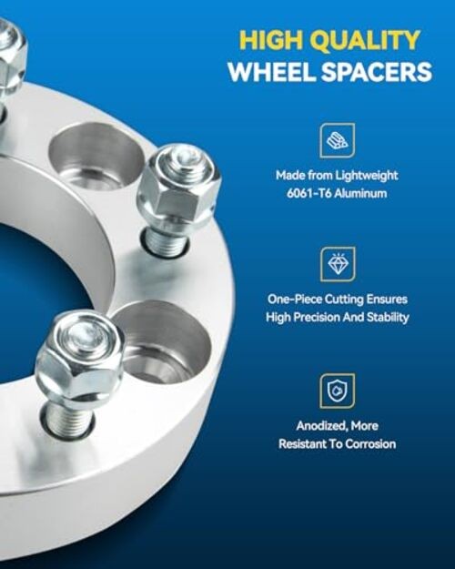 6×5.5 2″ Lugs Fit for 6×5.5 -108mm -M14x1.5 -2″ thick -4pcs 1 Wheel Spacer