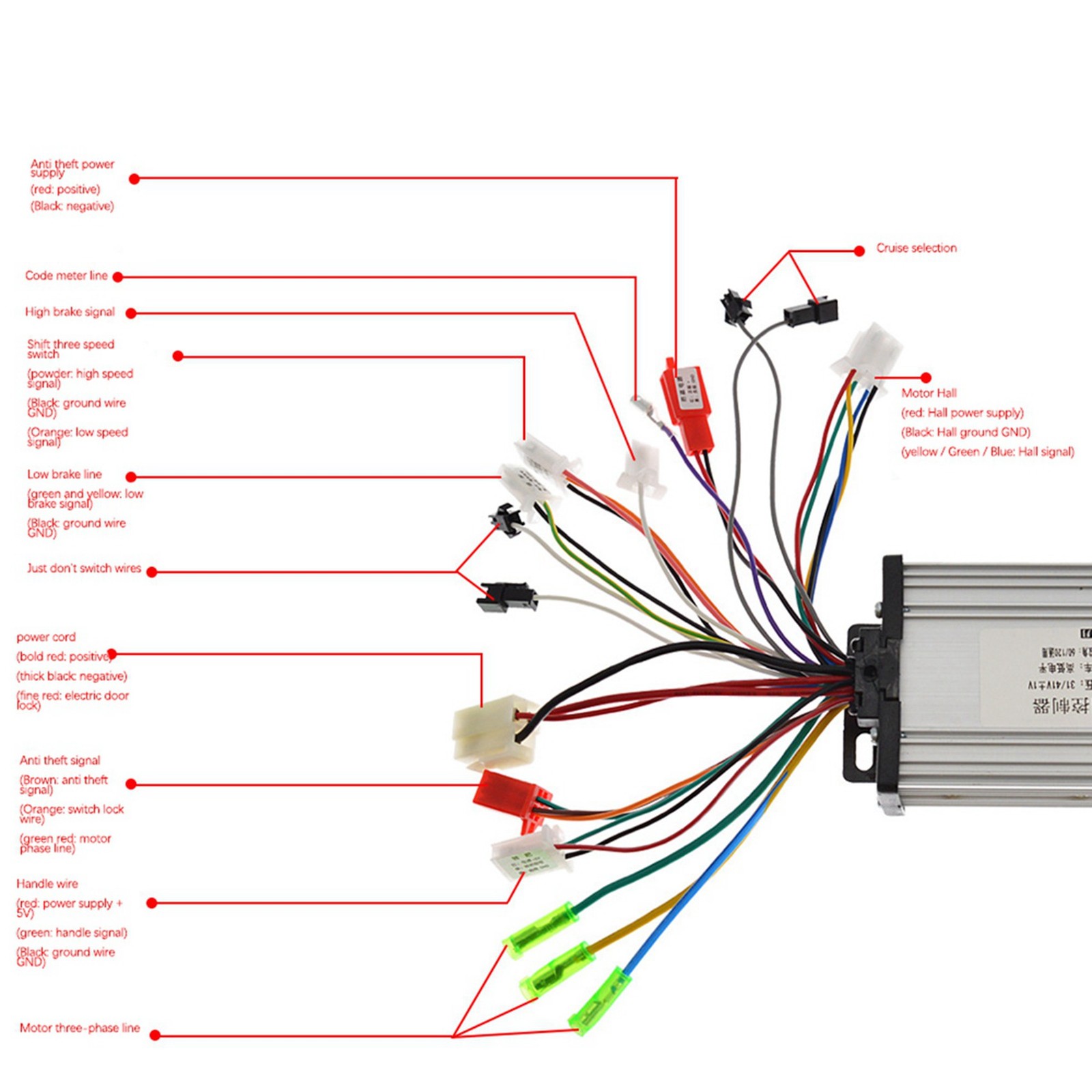 2X 36V 350W E-Bike Brushless Controller 6 Tube Dual Mode for Electric Bike7266