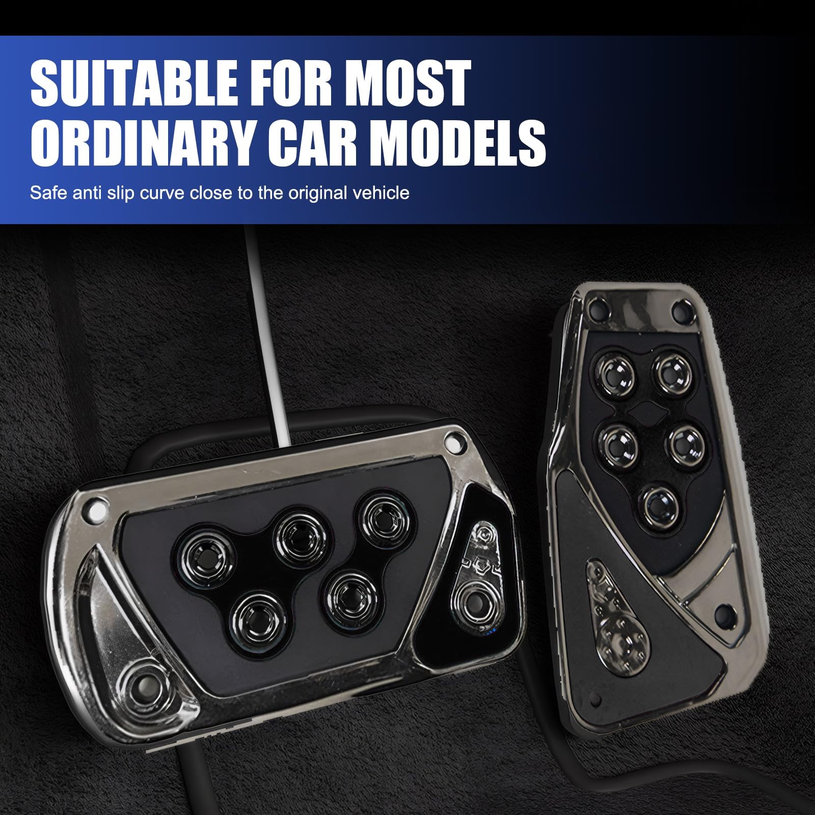 Car Pedal Covers, Automotive Brake and Accelerator Pedal Pad, Anti Black 2 PCS