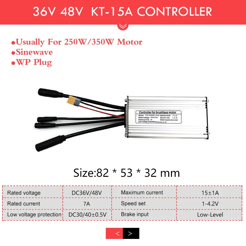 E-bike Controller 36V 48V 250W-1500W Controller for Electric Bike Conversion Kit