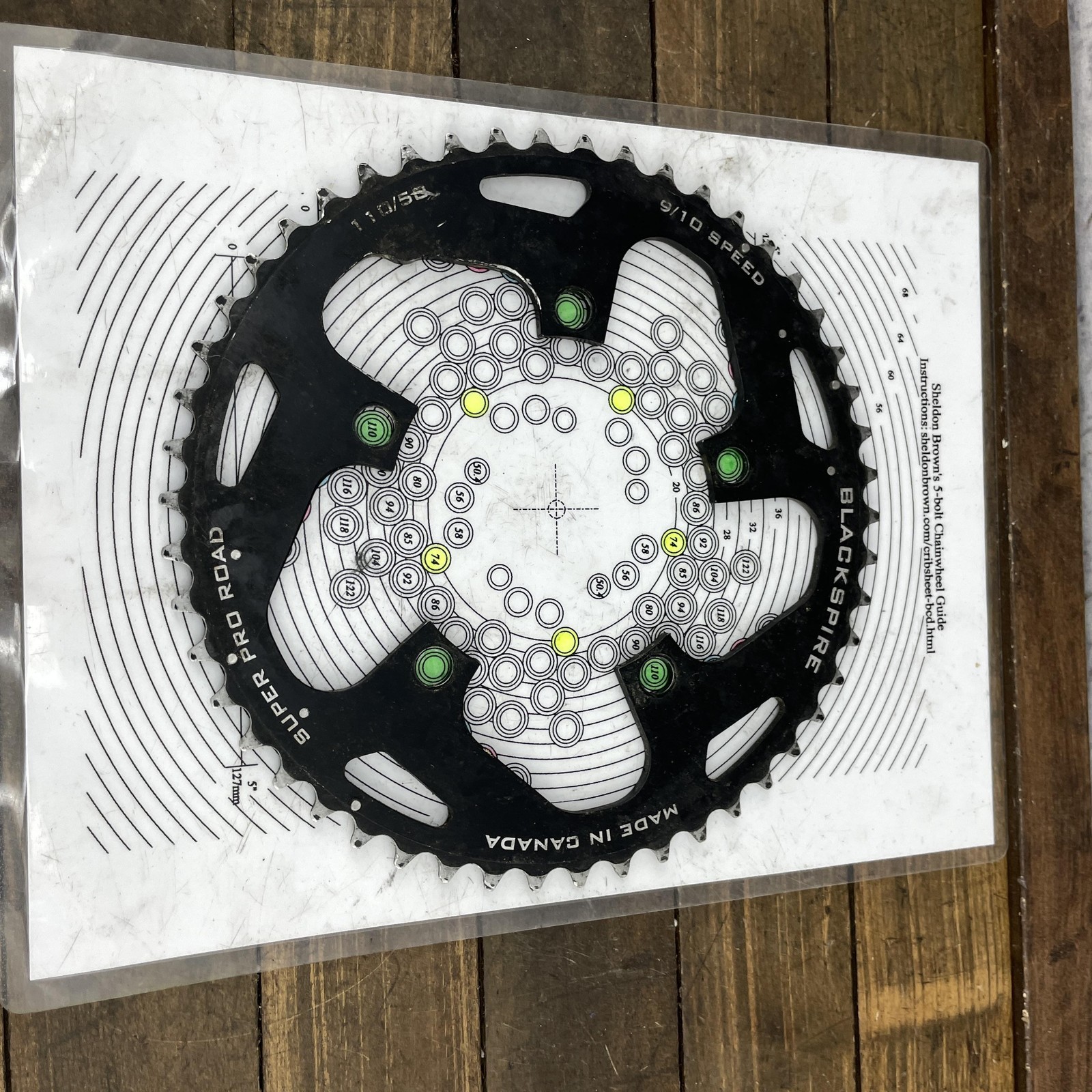 Blackspire Super Pro Road Chainring 110 BCD 9/10 Speed 53T Made in Canada Wear