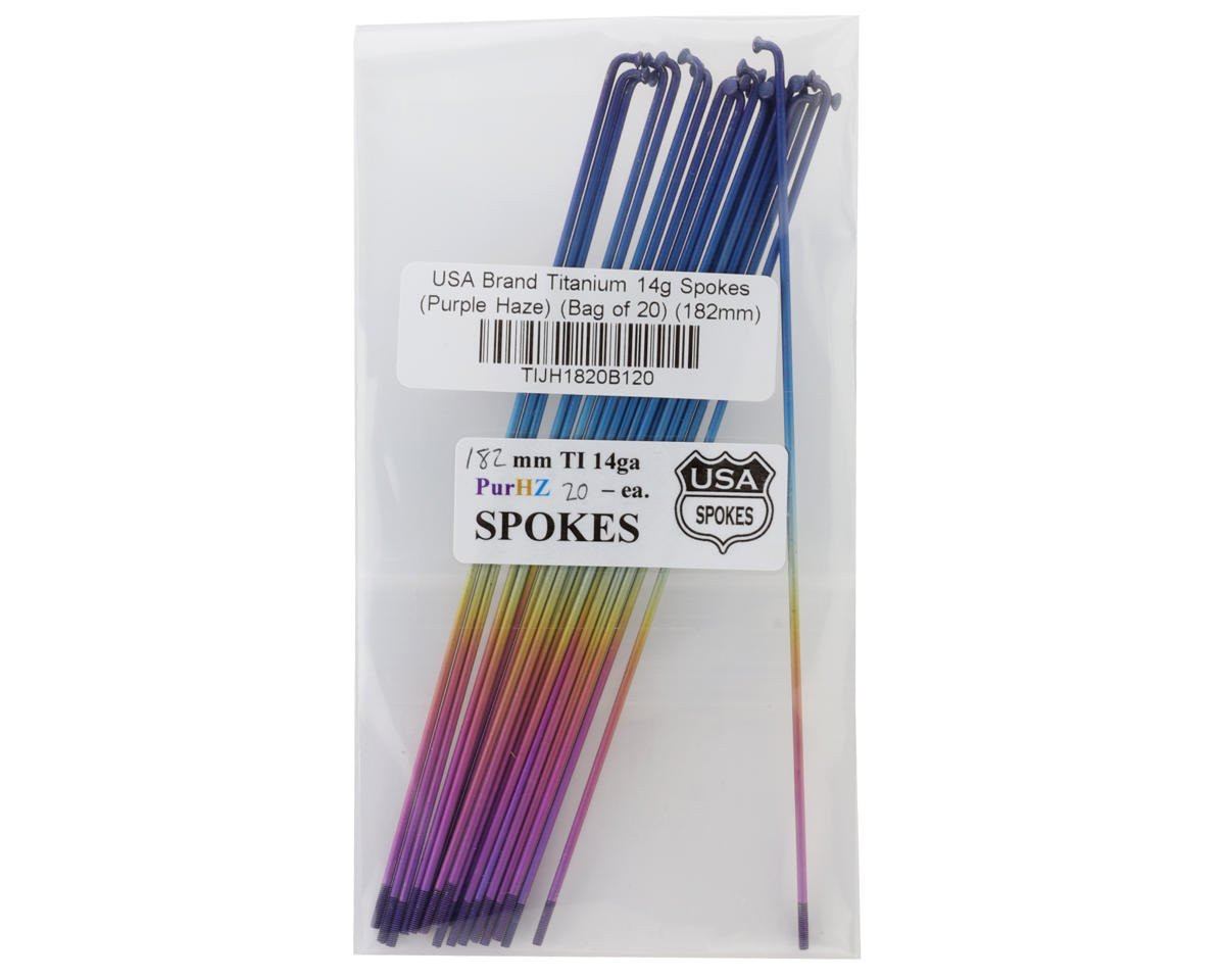 USA Brand Titanium 14g Spokes (Purple Haze) (Bag of 20)