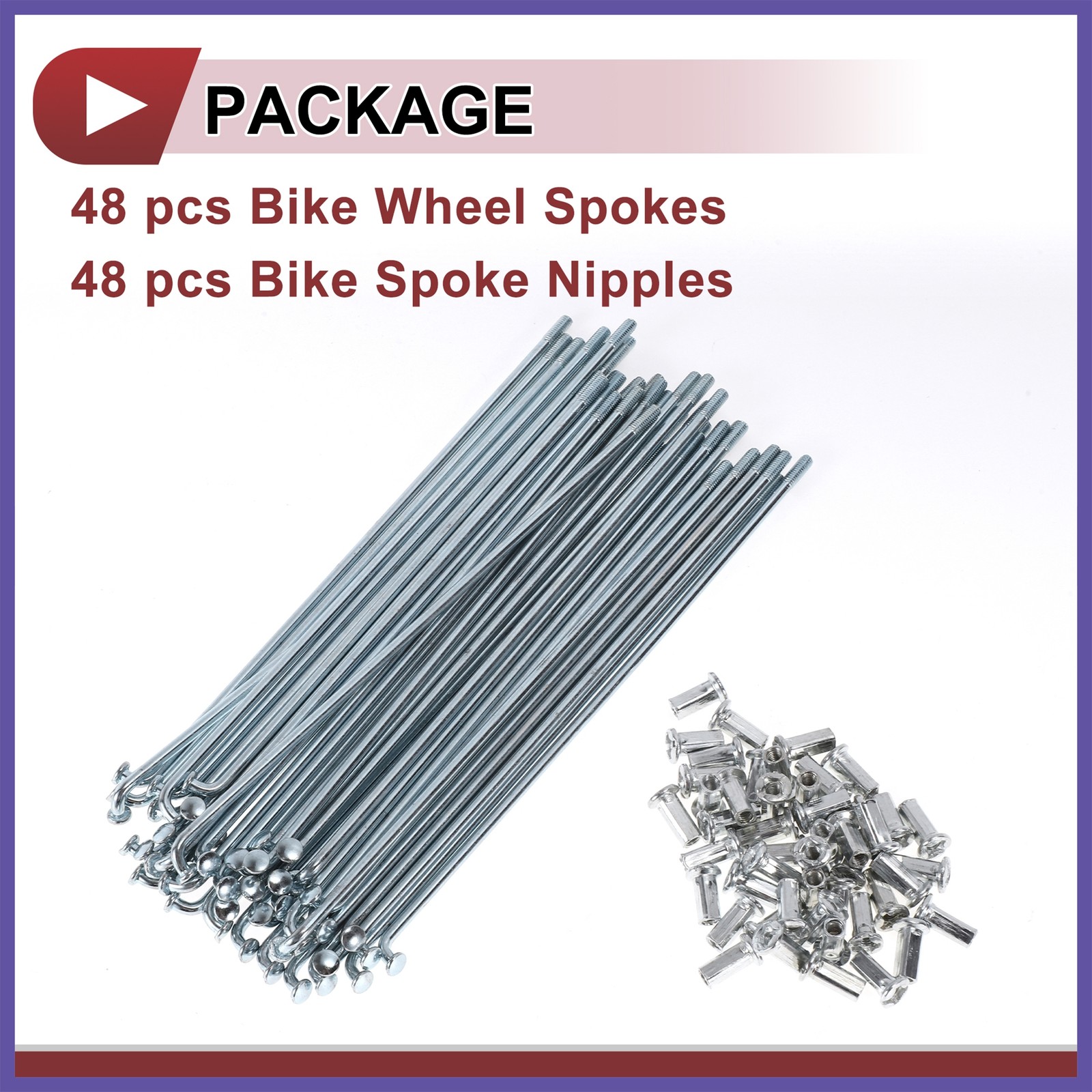 10G Bicycle Spokes 160mm Bike Wheel Spokes Carbon Steel Galvanized