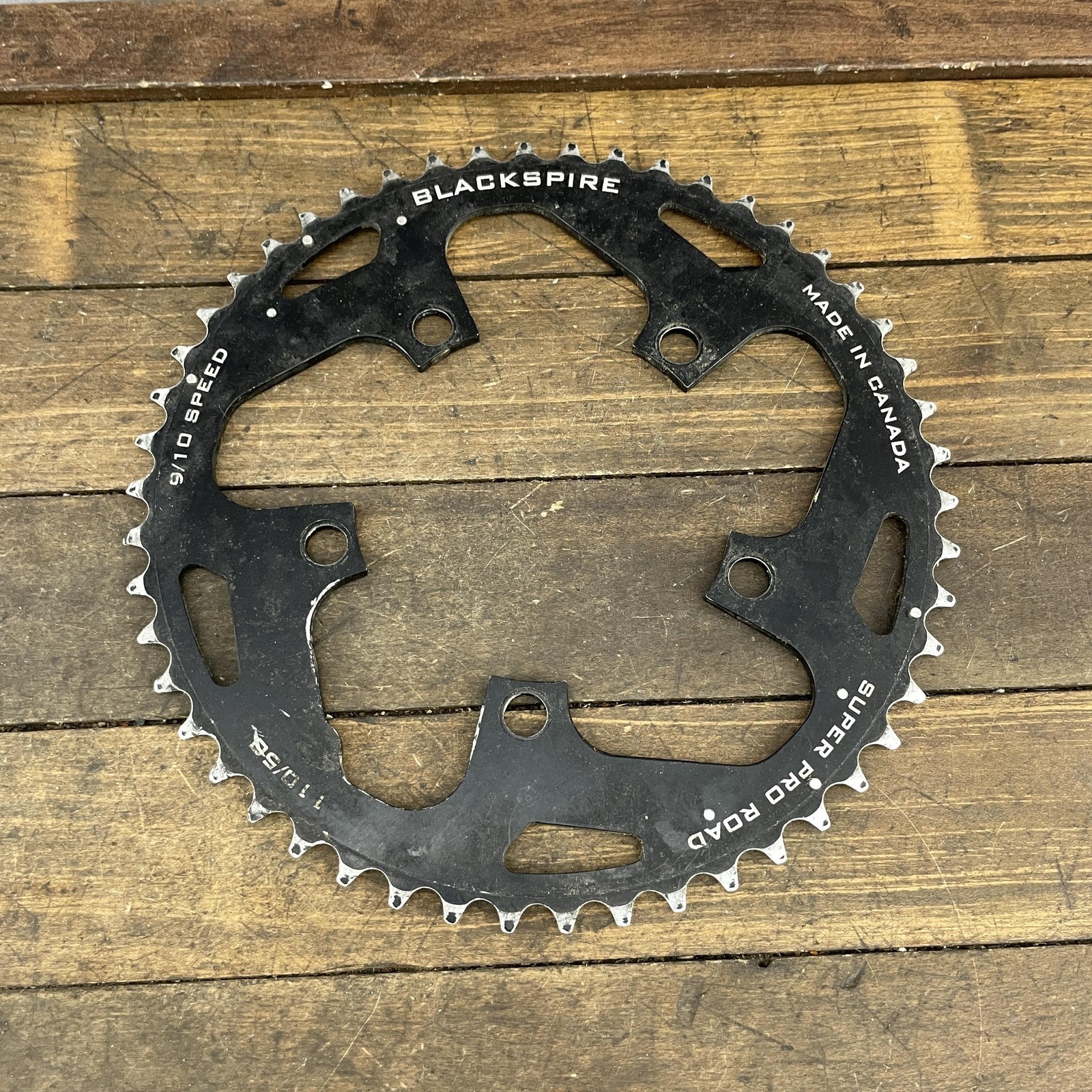 Blackspire Super Pro Road Chainring 110 BCD 9/10 Speed 53T Made in Canada Wear