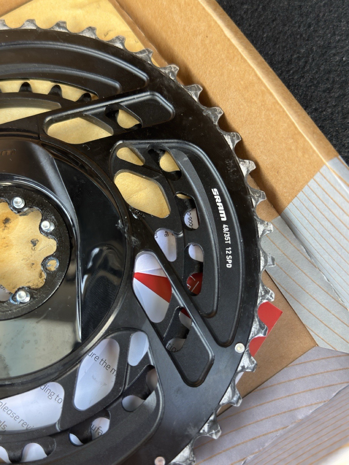 SRAM Force 2x Chainring – 48/35t 2×12-Speed 8-Bolt Direct Mount Black – Used