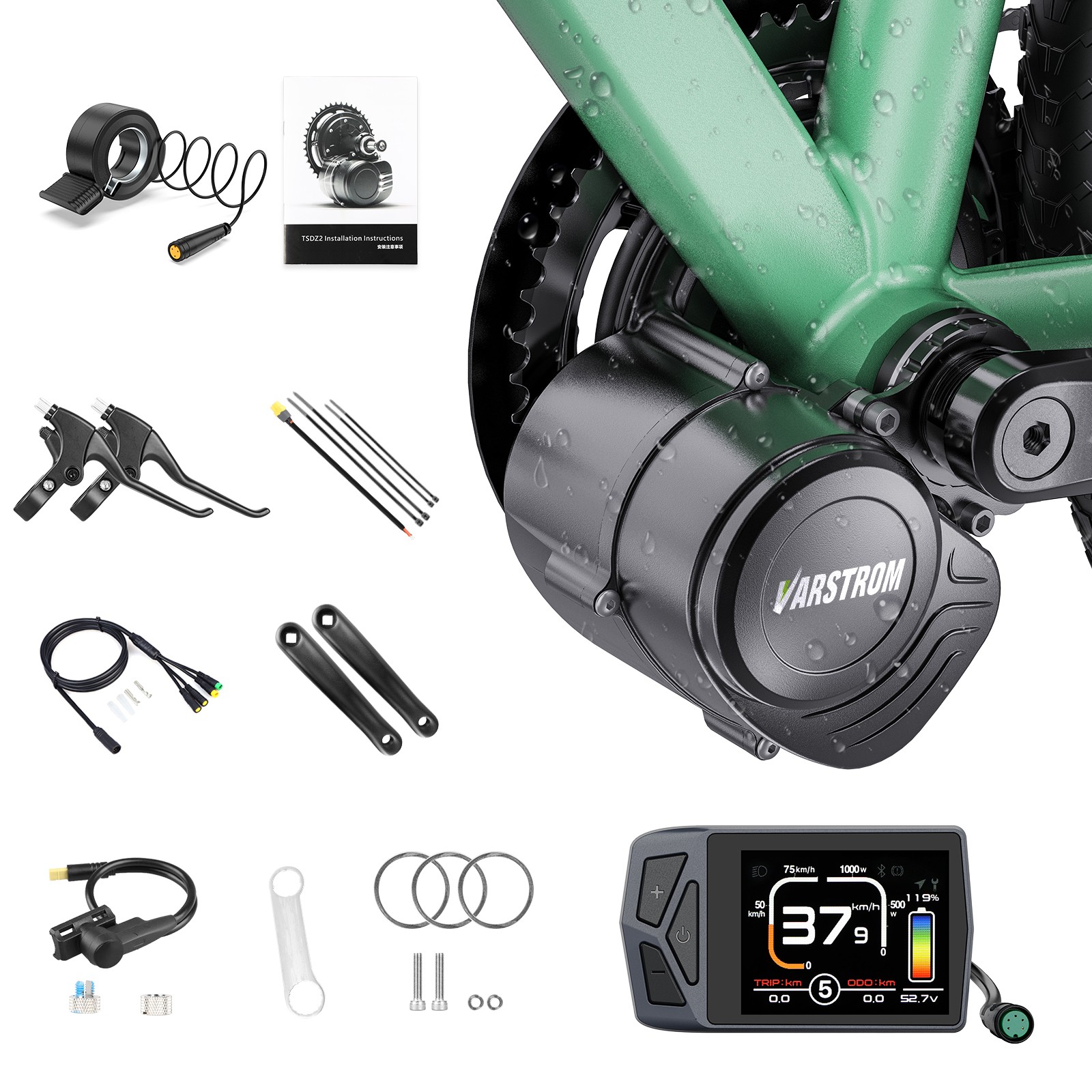48V 500W/ 750W 68-73MM Mid Motor Kit DIY Electric Bike Conversion Torque Kits