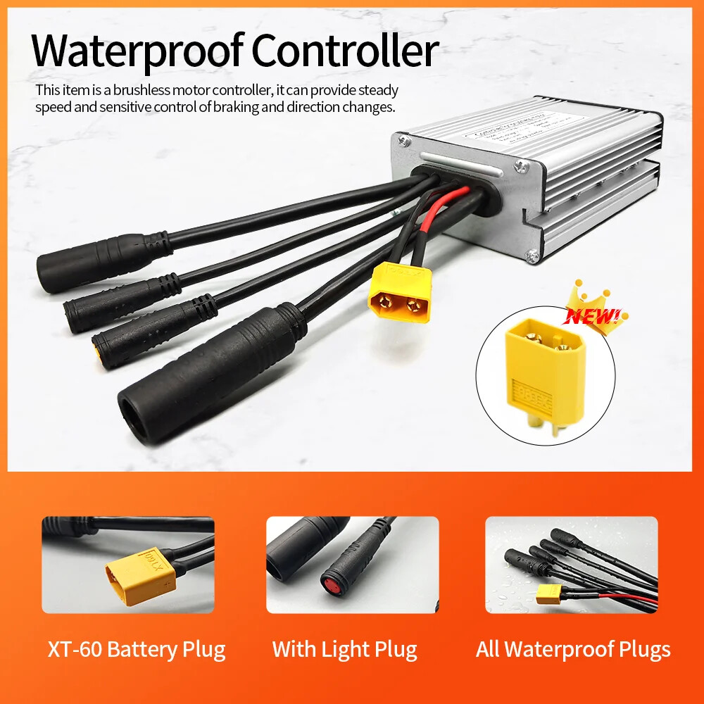 Electric Bicycle KT Controller 36V 48V Waterproof Brushless 250W 350W 500W 1000W