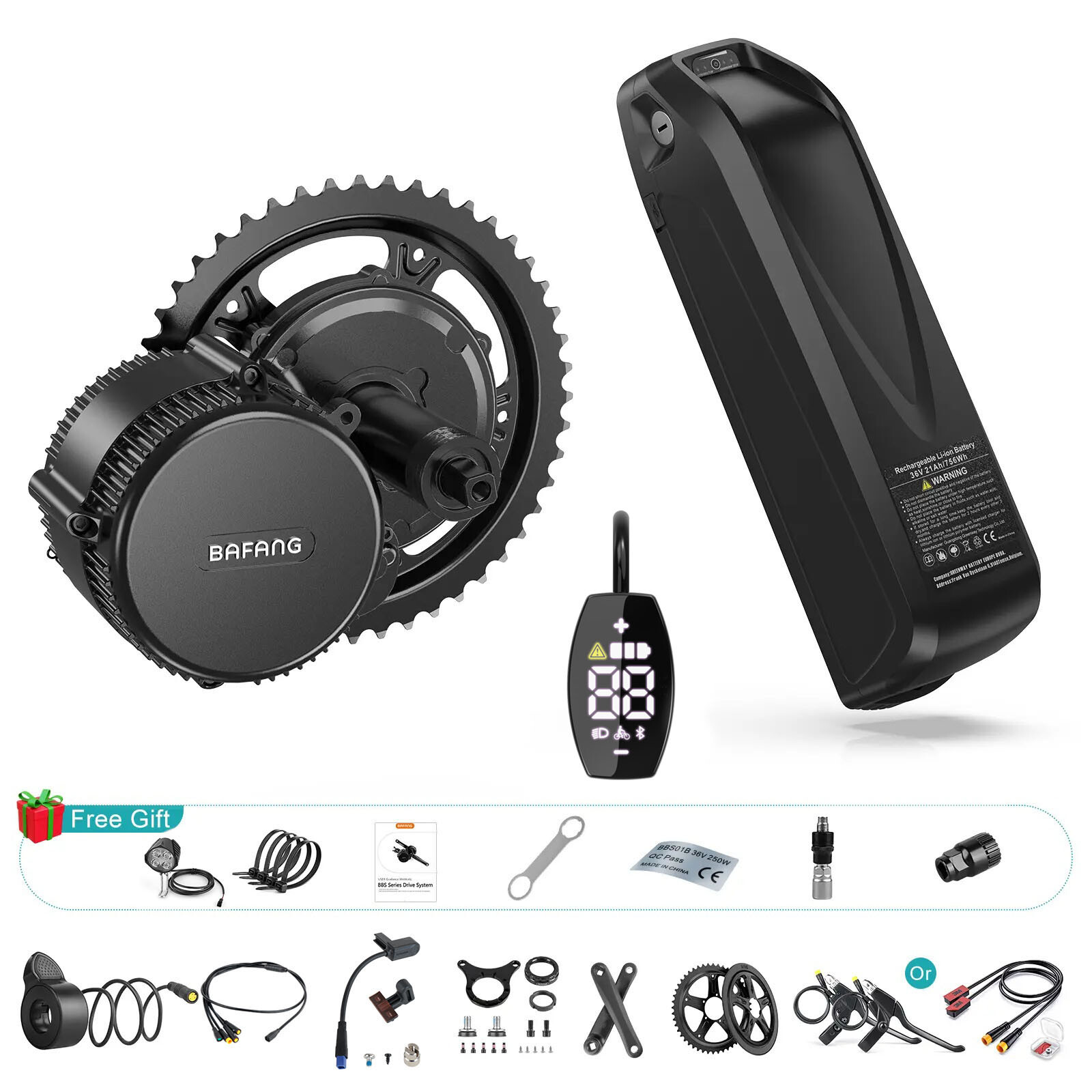 Bafang 48V750W68-100mm Electric Bike Mid Motor Kit E-bike Conversion Motor Kit