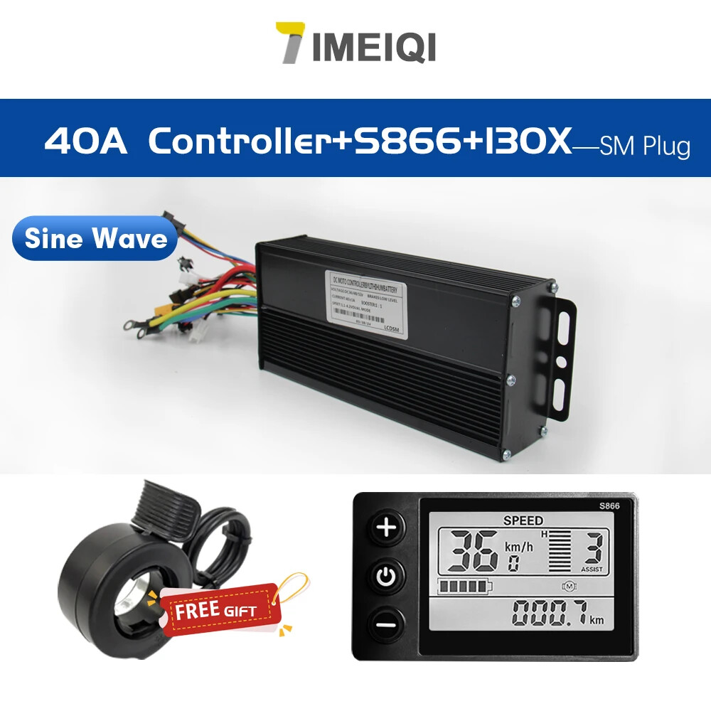 Electric Bike Sinawave Controller 36V/48V 17A 26A 30A 40A with LCD DIsplay S866