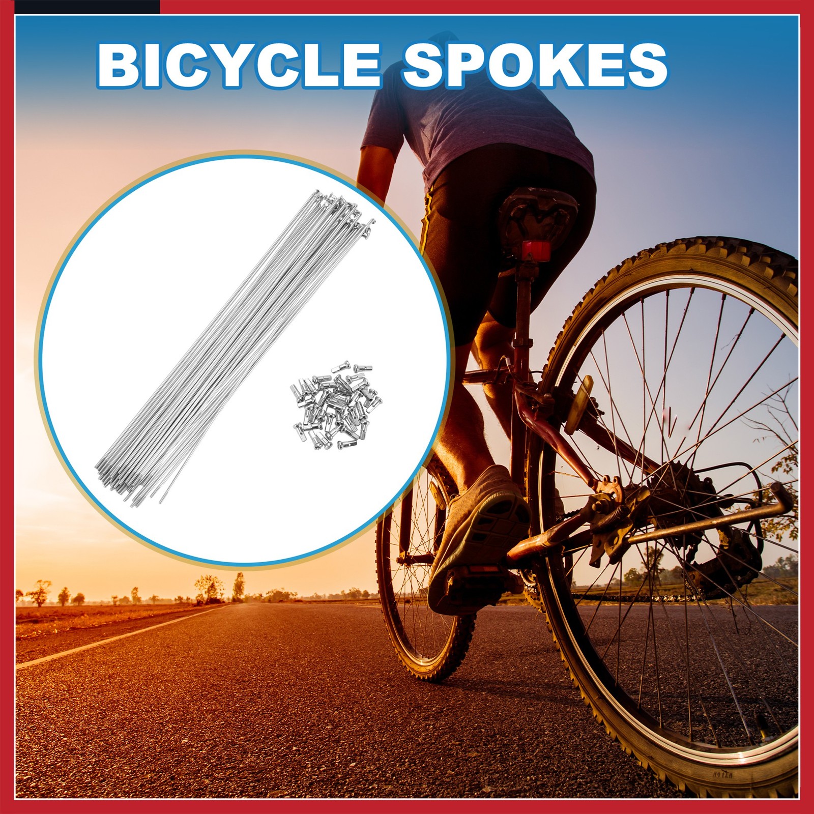 Bike Bicycle Spokes 14G 265MM Mountain Bike Spokes carbon steel Silver 36 Pcs