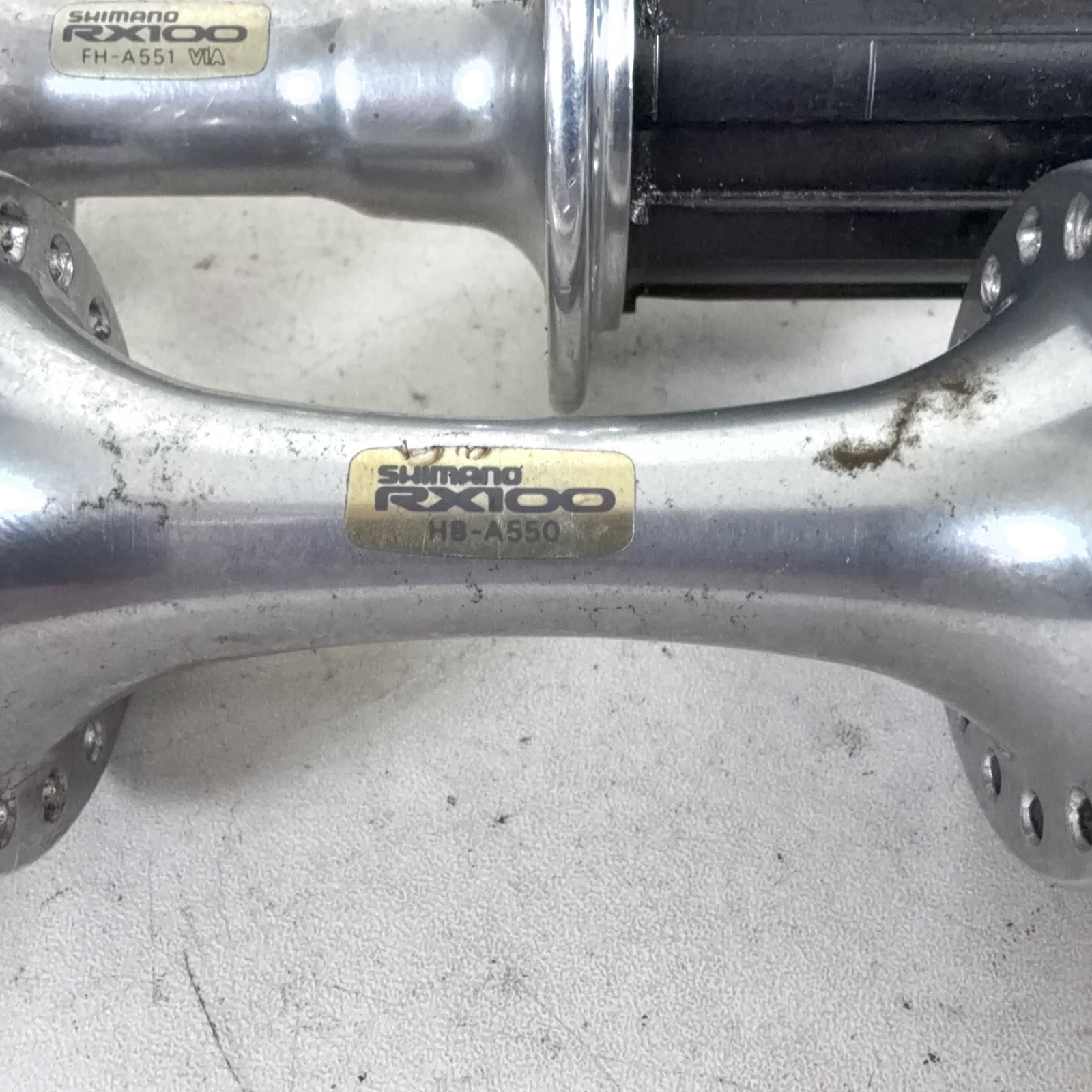 Shimano Vintage RX100 HB-A550 / FH-A551 32/32h Hub Set F/R 8-10 Speed Hyperglide