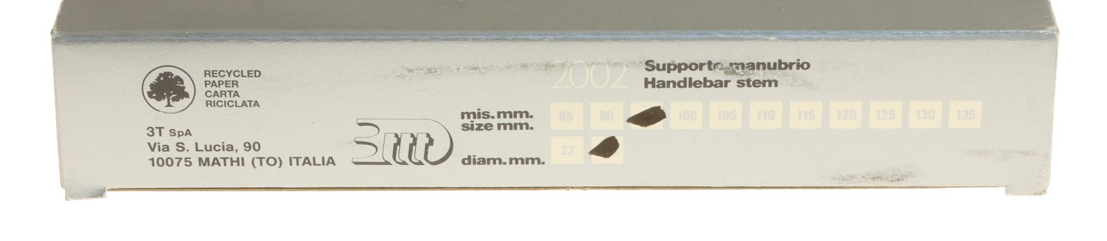 3ttt 1″ 2002 22.2mm Quill Stem 95mm 26mm Clamp Hinged Black -17° NEW NIB NOS