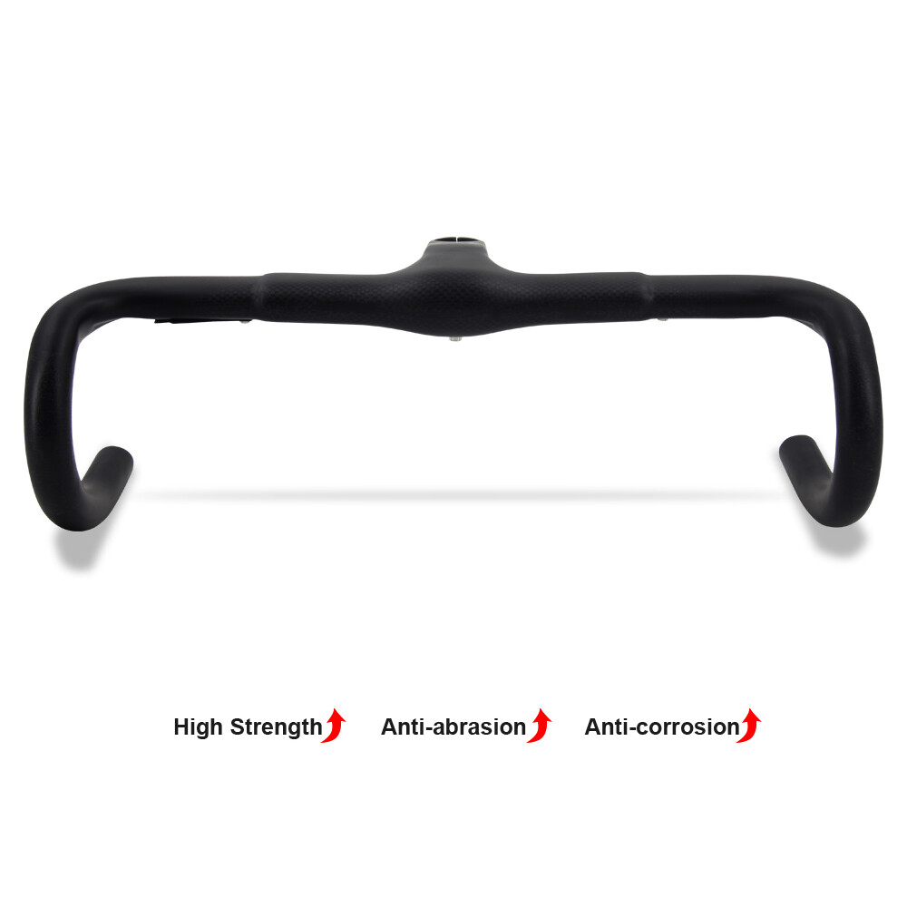 1-1/8″ Integrated Carbon Road Bicycle Handlebar 3K Matte Drop Racing Handle Bar