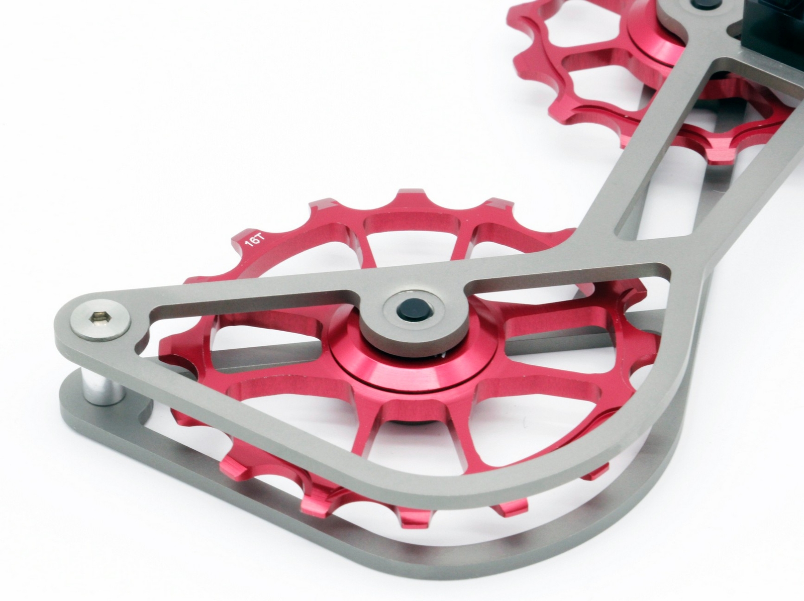 SwishTi Road Cycle Oversized Pulley Titanium Cage for Campy/Campagnolo Red