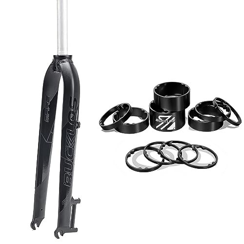 29″ Mountain Bike Rigid Forks Aluminum Alloy + 11PCS Headset Spacer – Black