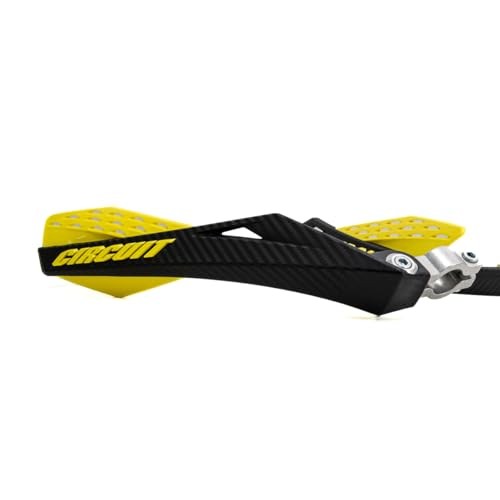 – Fenix Motorcycle Handguards – Durable Carbon-Textured Único yellow
