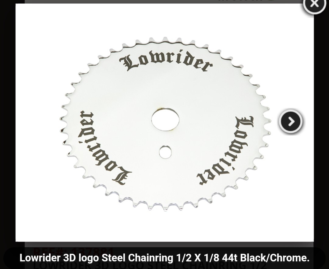 AUTHENTC CHROME LOWIDER SPROCKET/CHAINRING W/ LOGO BEACH CRUISER BICYCLES, 44 T