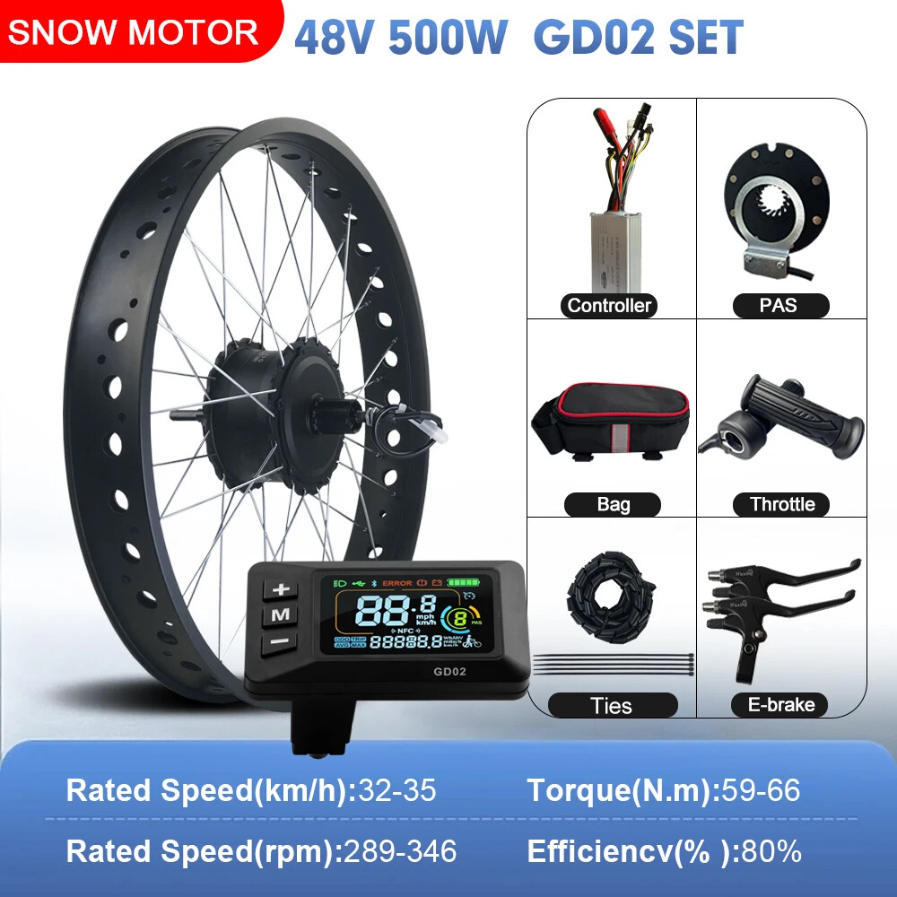 20 24 26inch 36V 48V 500W Rear Cassette Hub Motor Wheel For Ebike Conversion Kit