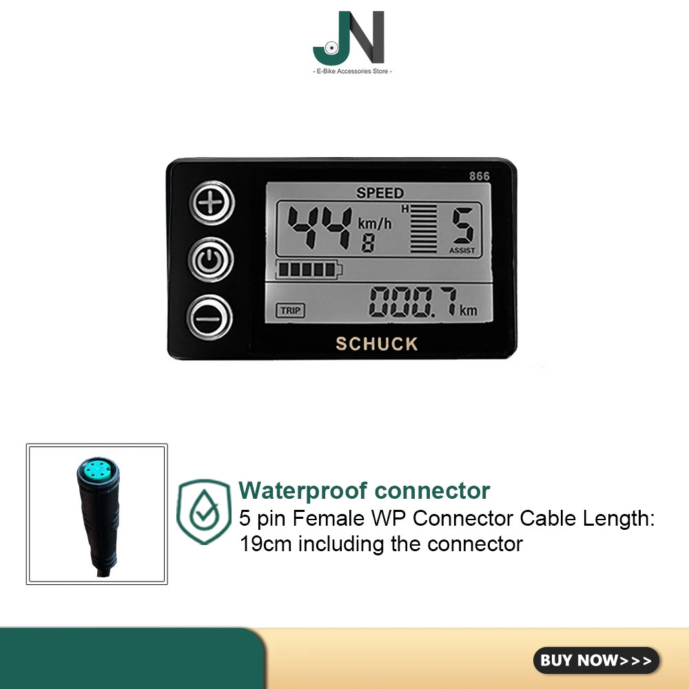 Octagonal Shuke S866 LCD Display with 5-pin Waterproof Female Connector