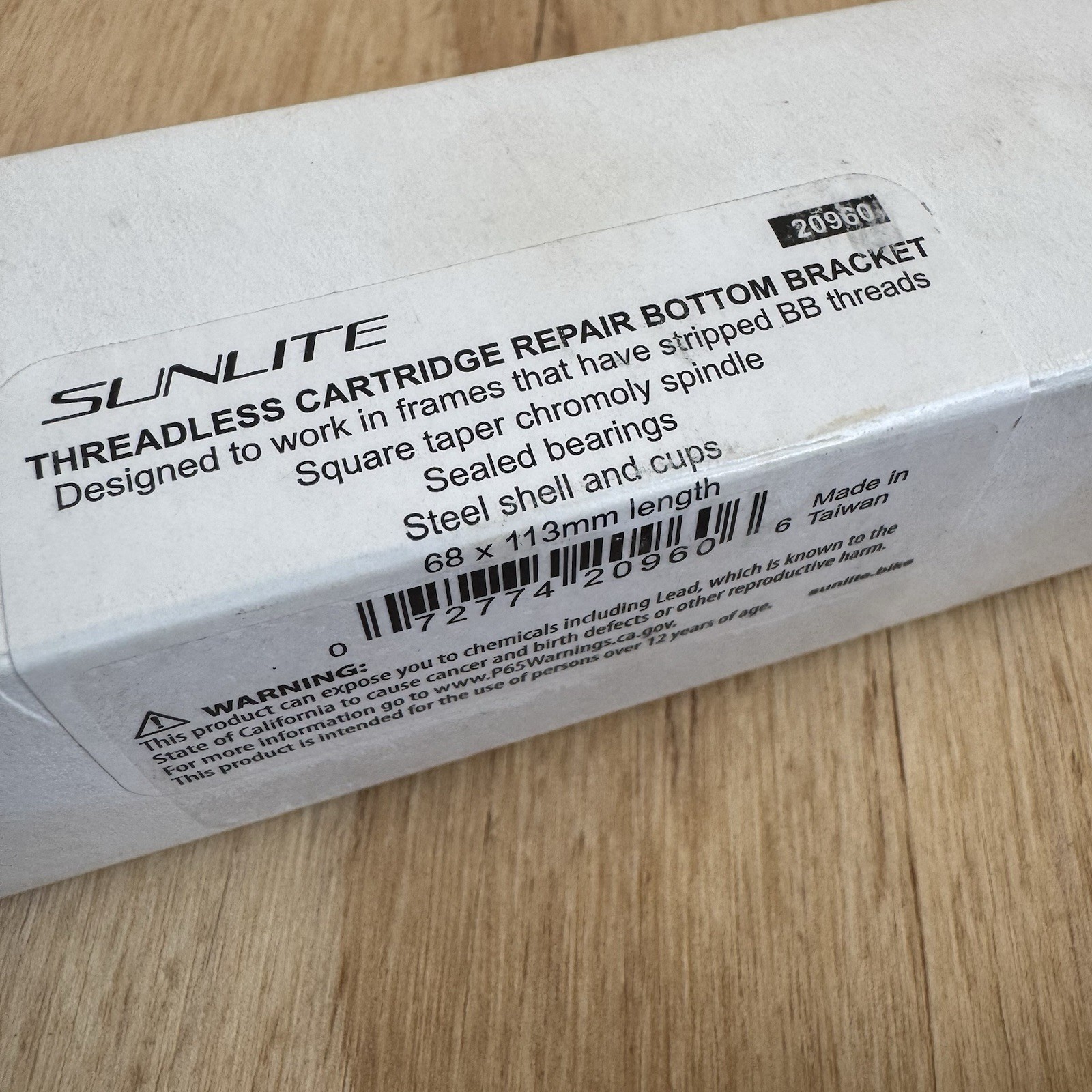 Sunlite BB-993 BOTTOM BRACKET Threadless Square 68 x 113 Cartridge Repair