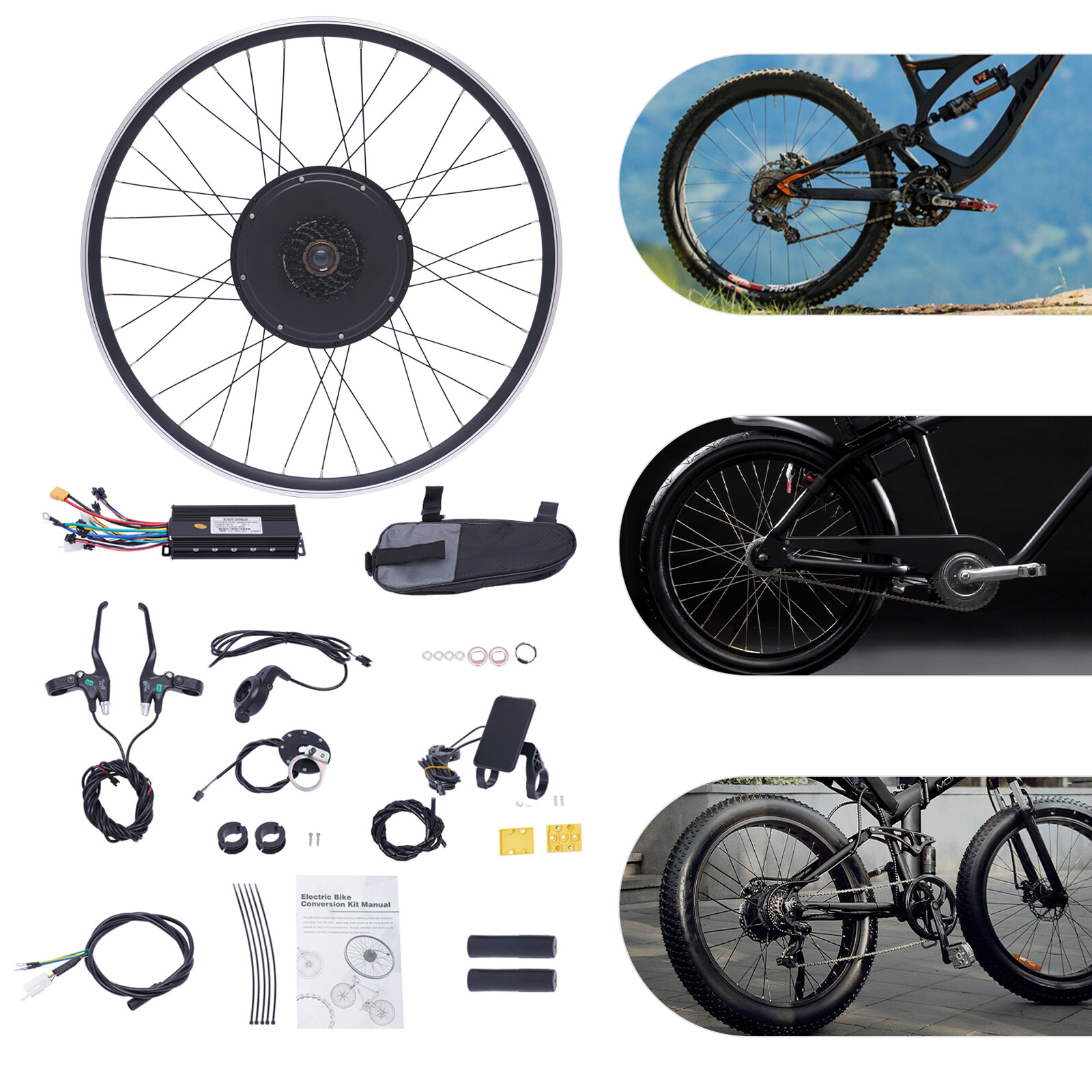 For 28-29 Inch Electric Bike E-bike Lcd Kit 1000w 48v 700c Rear Wheel Conversion