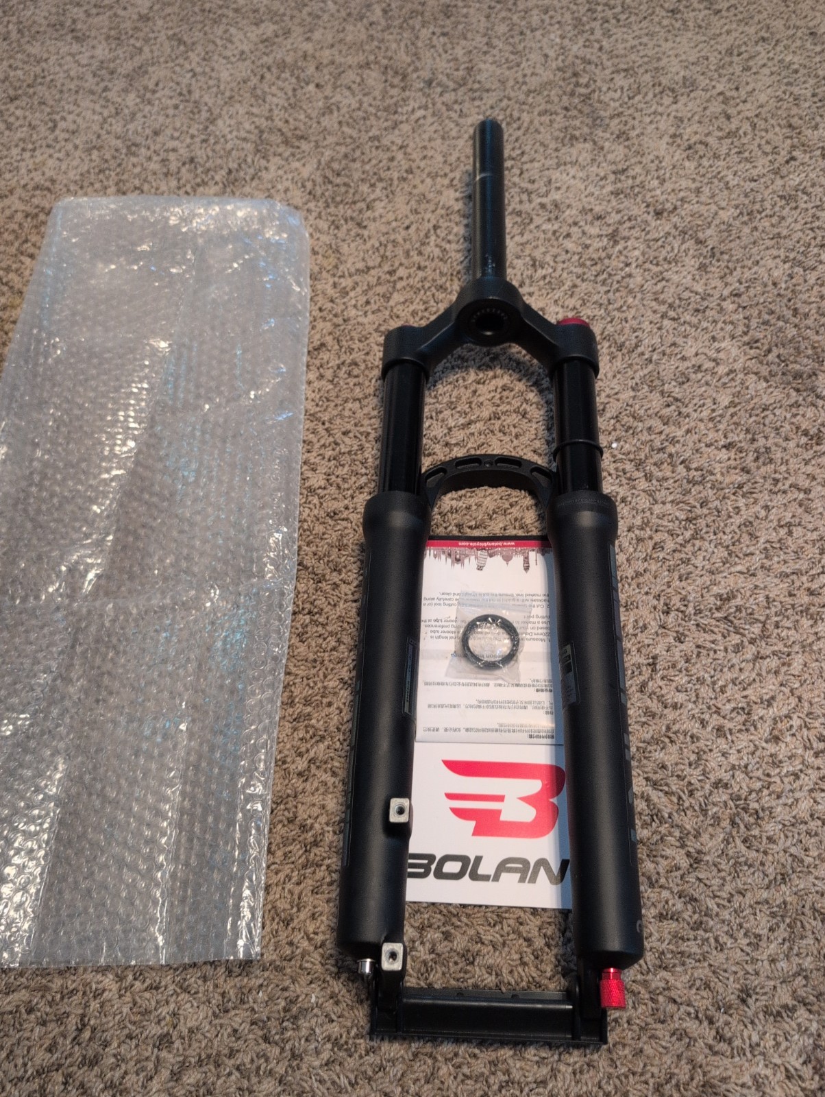 BOLANY Air Suspension Fork 26 27.5 29 MTB QR Disc Rebound 220mm Steerer