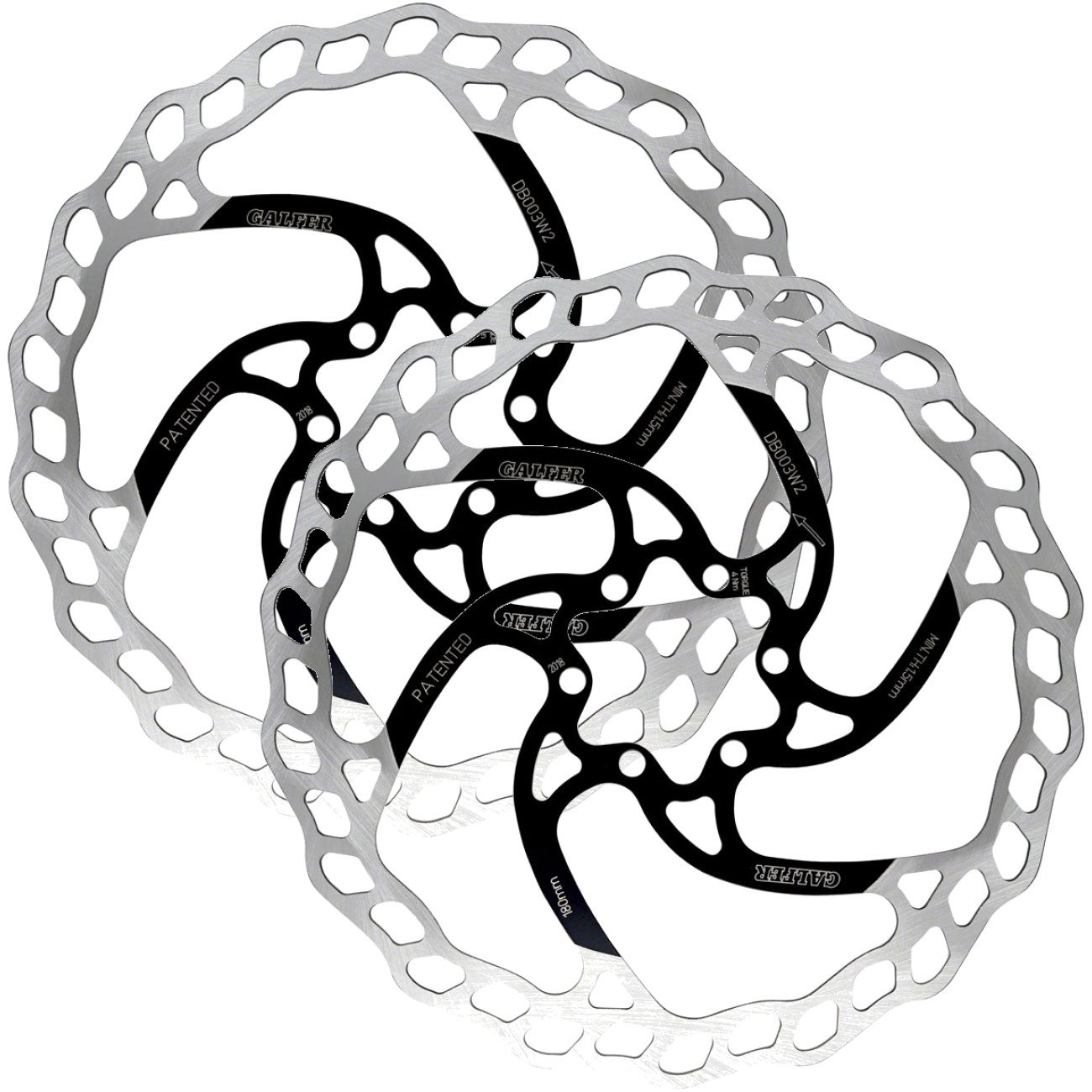 Galfer 180mm MTB/E-Bike Disc Brake Rotor Bundle – High Carbon Stainless Steel,