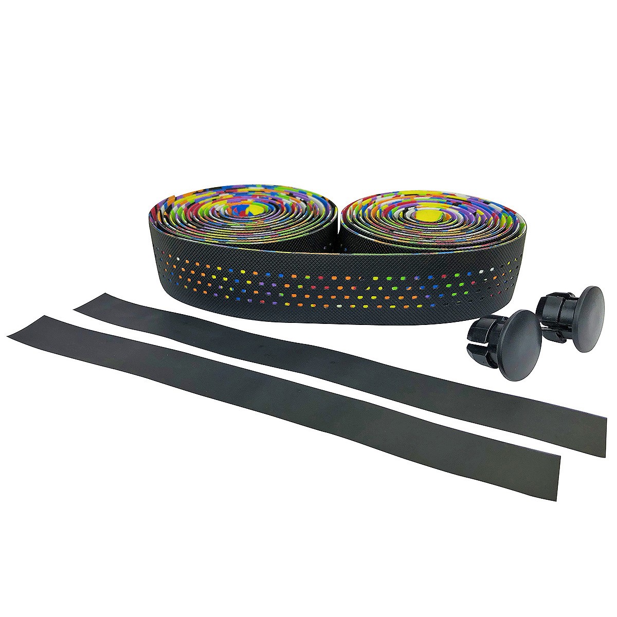 Rainbow EVA Road Bike Handlebar Tape, Breathable Cycling Bar Wraps with End Caps