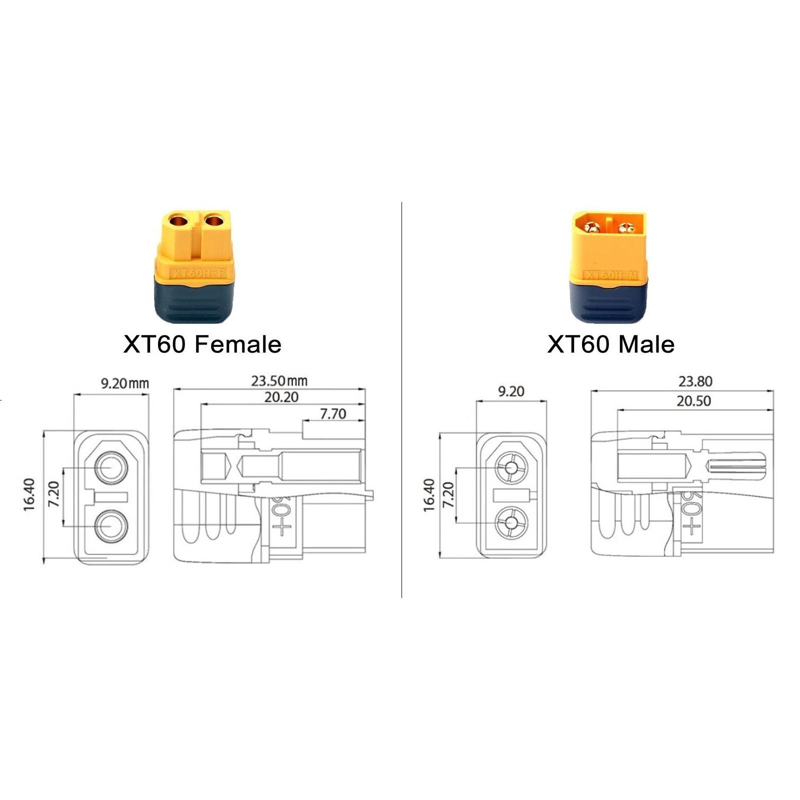 XT60 XT-60 Male Female connector PLUG100mm 10AWG silicon wire for RC Lipobattery