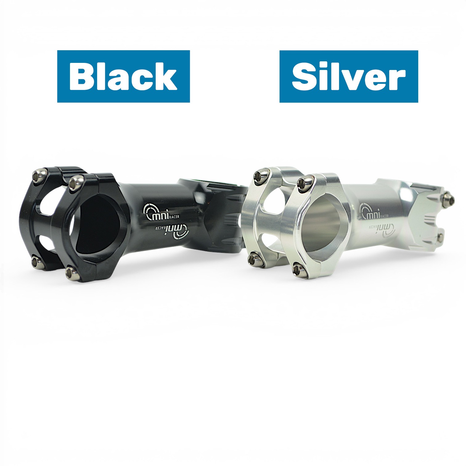 31.8x130mm OMNI Racer WORLDS LIGHTEST RACE-Lite Handlebar Stem & Ti Bolts SILVER