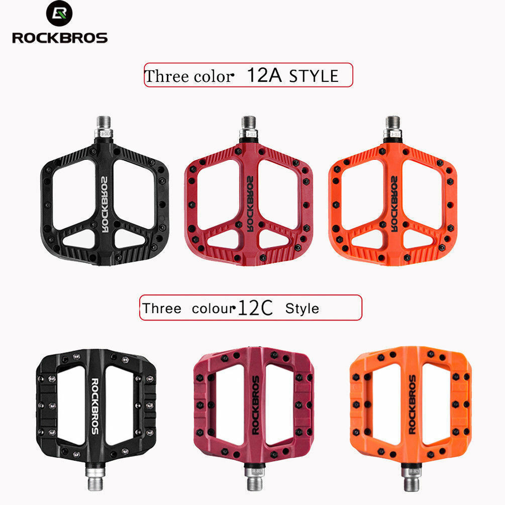ROCKBROS Bike Nylon Pedals Flat Road BMX Mountain Bike 1 Sealed Bearing Pedal