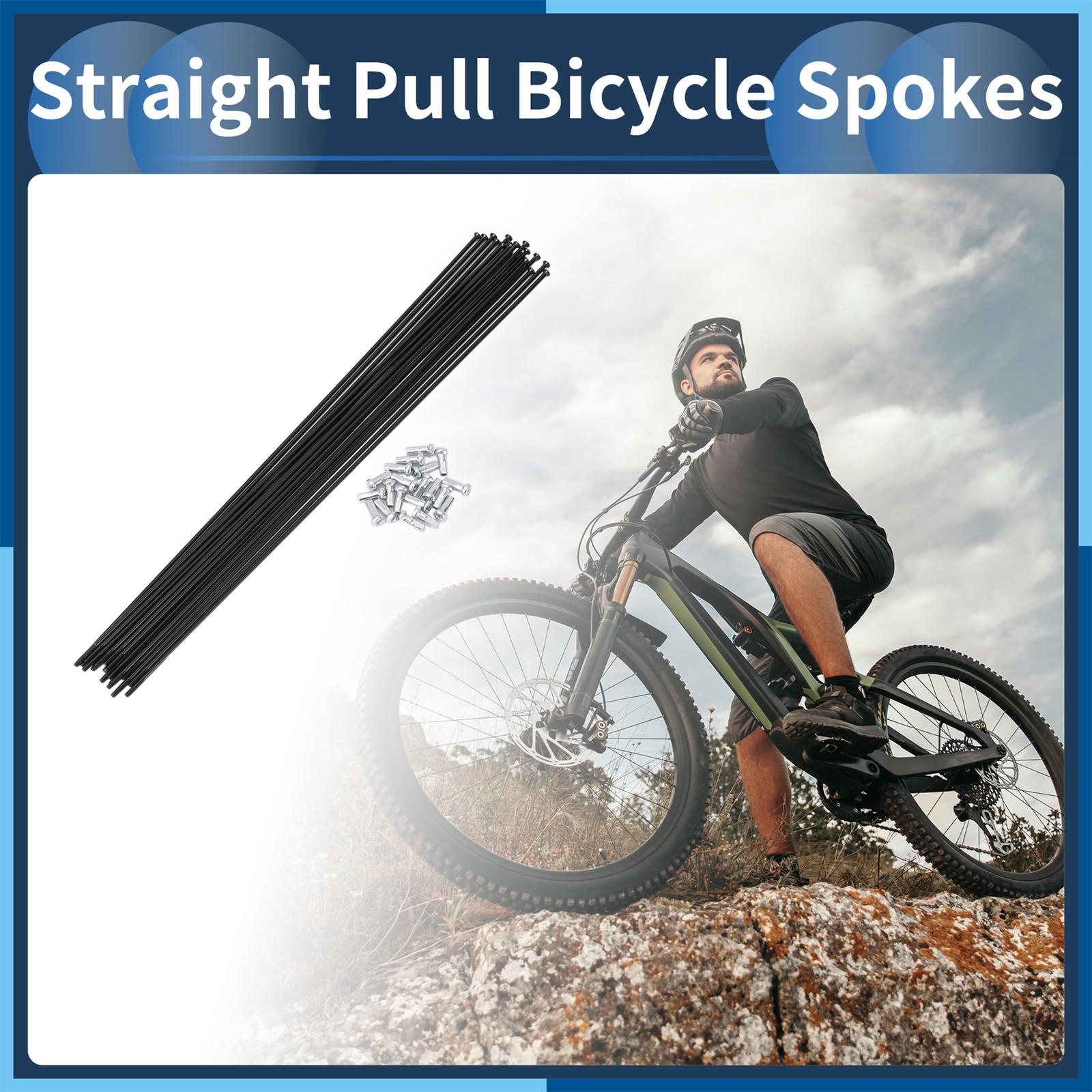 20Set 14G Straight Pull Bicycle Spokes 280mm Straight Pull Bike Wheel Spokes
