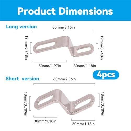 2 Pcs Motorcycle Exhaust Muffler Z‑Bracket Hanger, Connector Z Long + Short