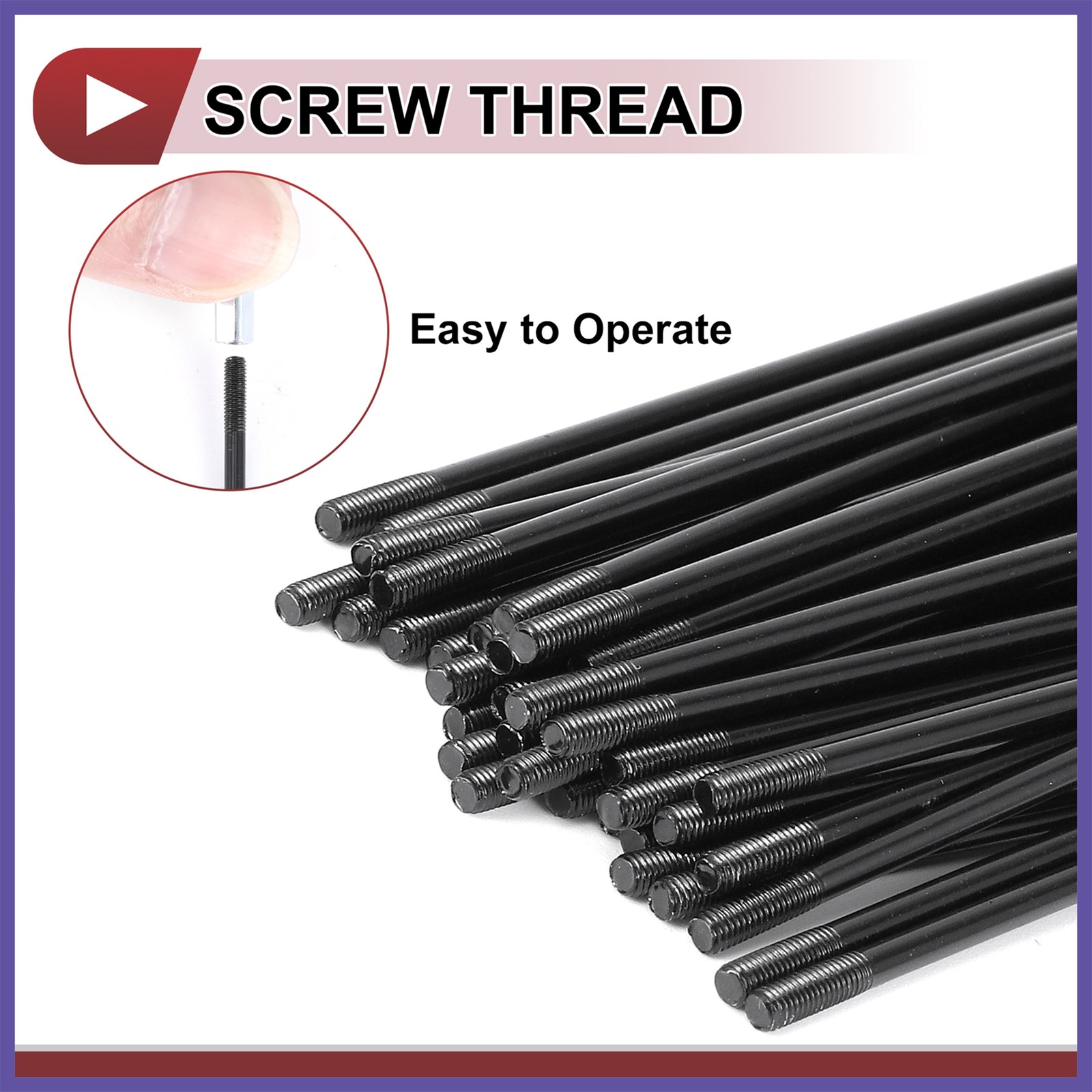 36 Set 12G Bicycle Spokes 133mm Bike Wheel Spokes 45 Steel Black