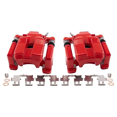 Rear Brake Caliper Set Painted Red Brackets Compatible with 2007-2012 CLA49905
