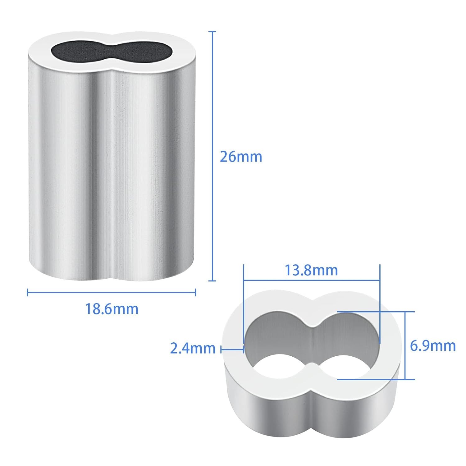Double Hole Aluminum Cable Connectors 30 pcs