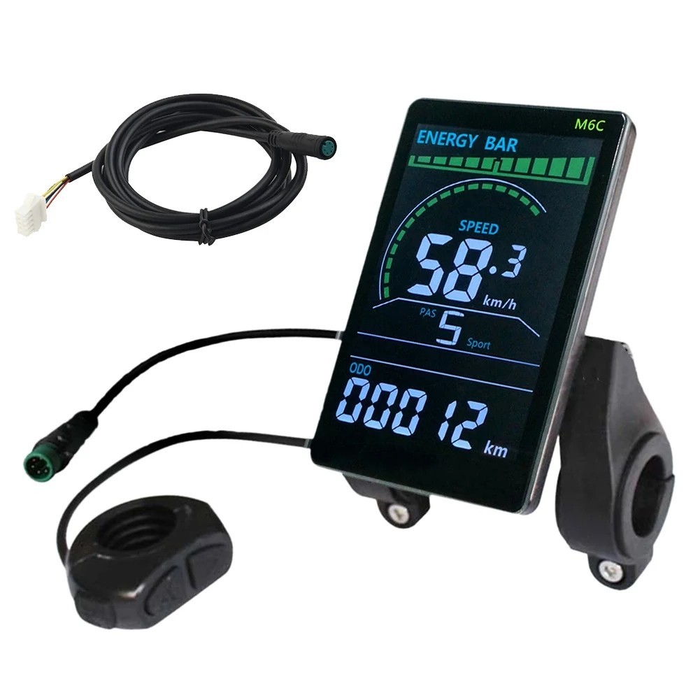 24V 36V 48V 60V M6C Electric Bike LCD Display Meter Color Screen 5pin UART2 US