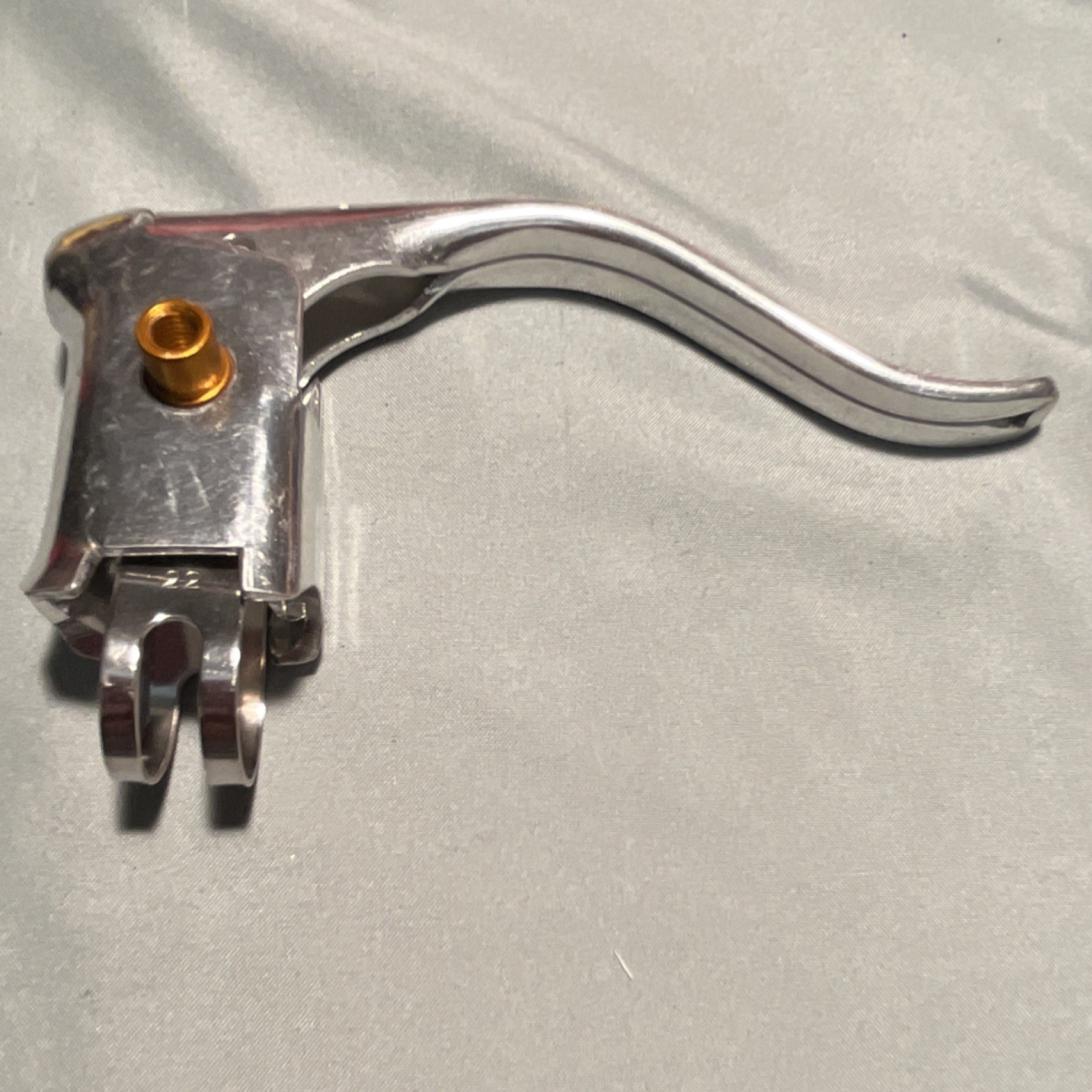 Silver Bicycle Brake Lever, 22.2mm Clamp, 2-Finger, Gold, MPN 42 Dia-Compe #0779