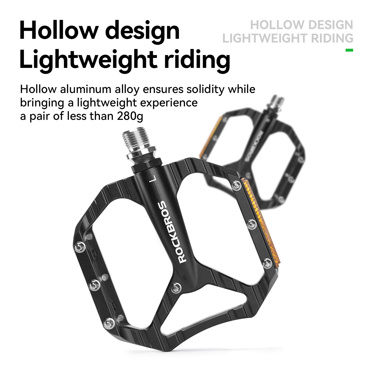 ROCKBROS Road/MTB Bike Pedals-Aluminum Alloy Non-Slip Pedal with Anti-Skid Nails