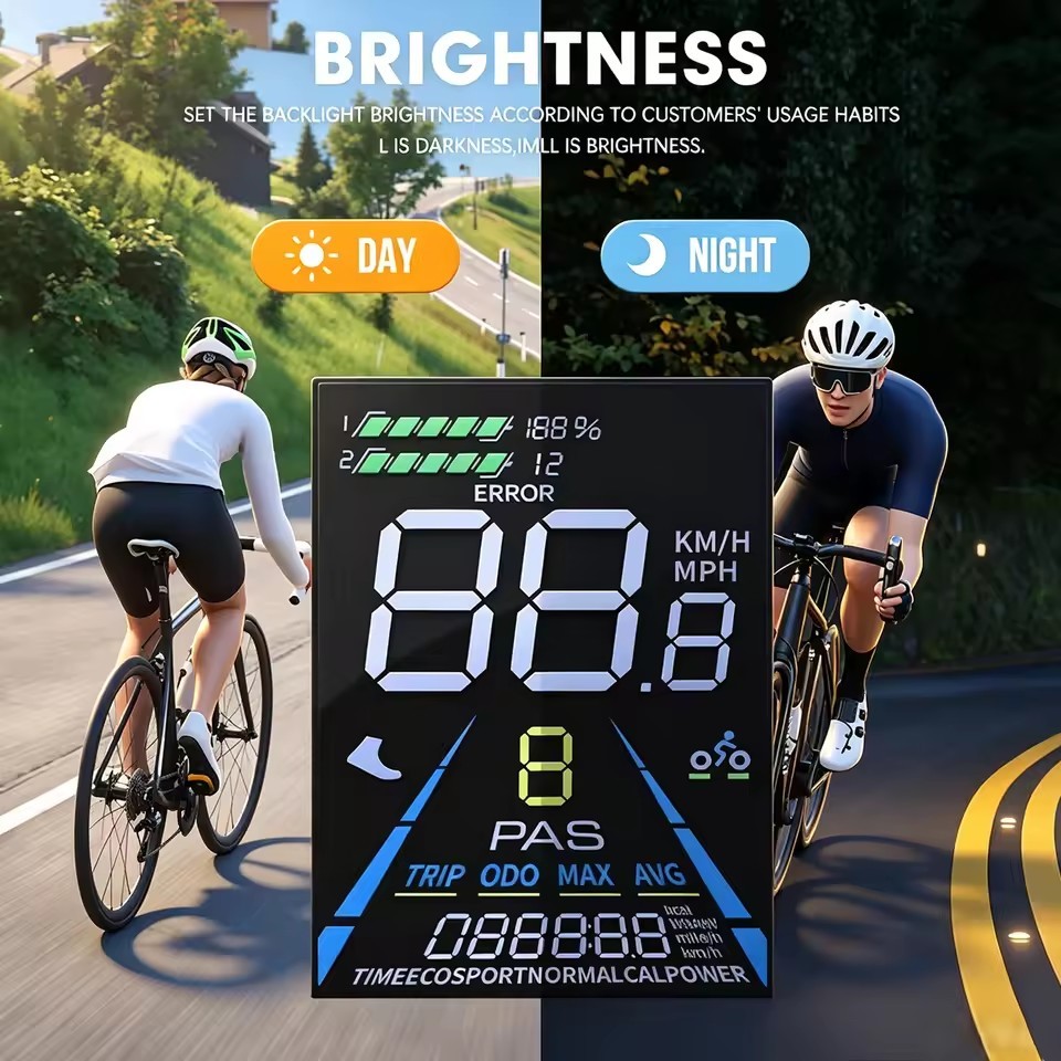 E-Bike 24V-72V LCD S-100 Colour Display Power Speed Meter Control Panel with NFC