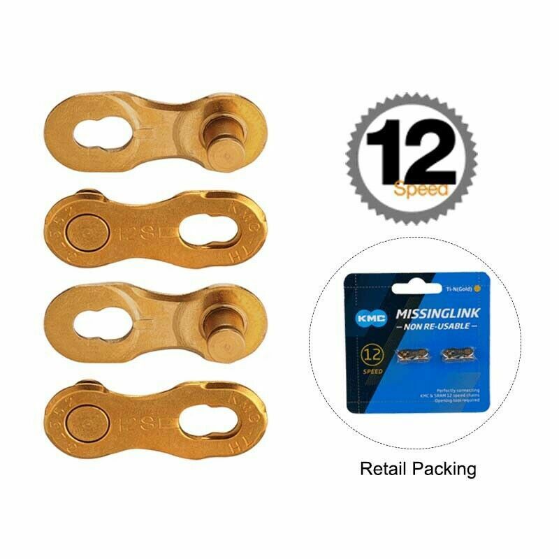 KMC 12 Speed X12 Gold 126L Qucik-Link Bicycle Road Bike Chain For Campy Shimano