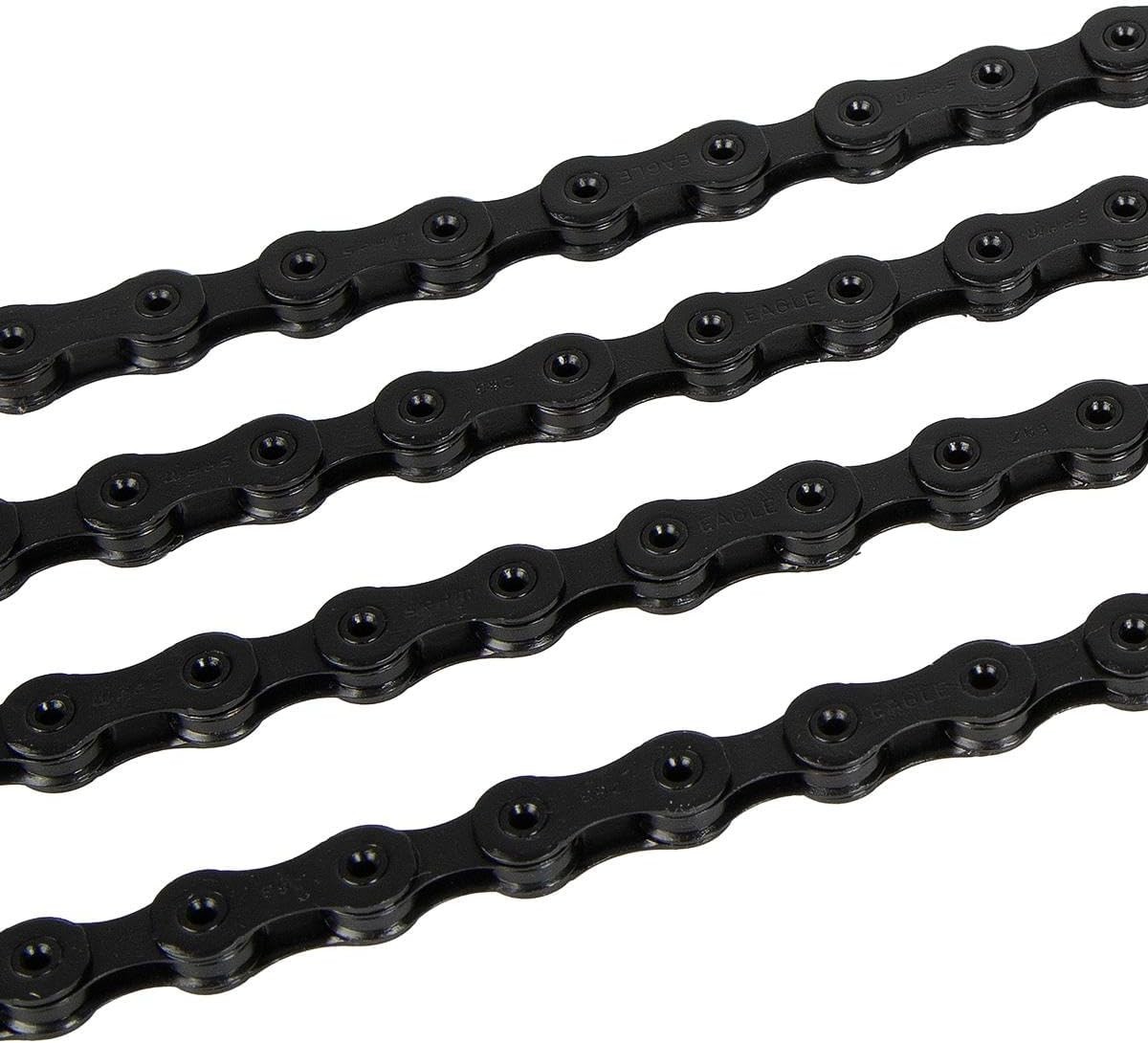 Bike Chain 12-Speed Titanium Coated Steel 126 Links Power Lock Black
