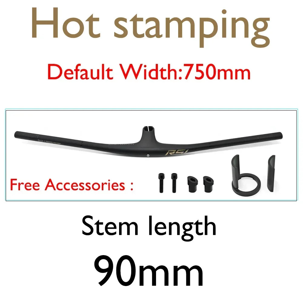 Full Carbon MTB Cockpit Integrated Handlebar 13° Stem 70/80/90mm * 750mm