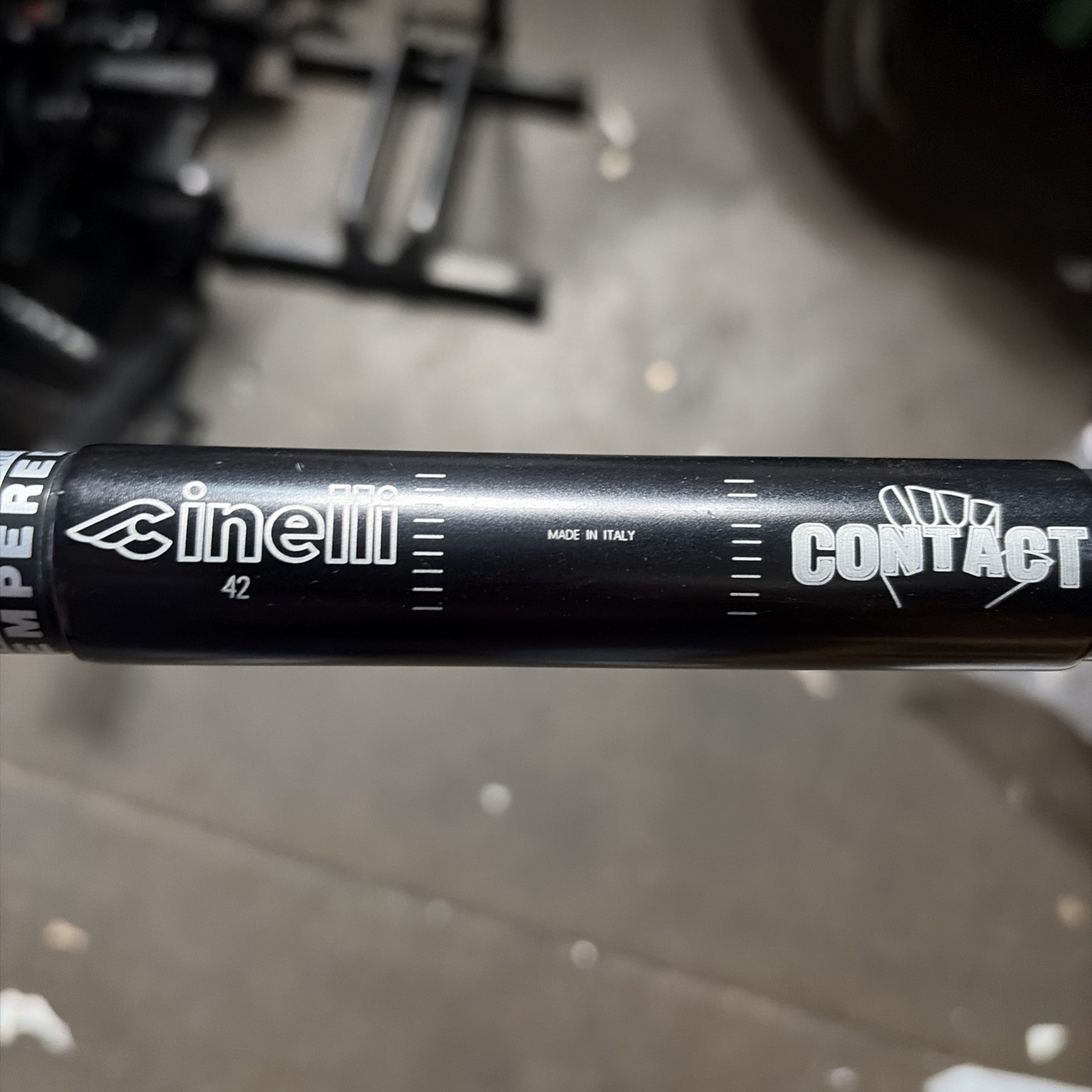 Nos Black Cinelli Contact Road Drop Handlebar 26.4 Clamp 42cm