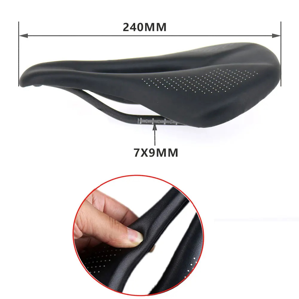 Carbon Fiber Mountain/road Bicycle Seat Ultralight Hollow Leather Seat Cushion