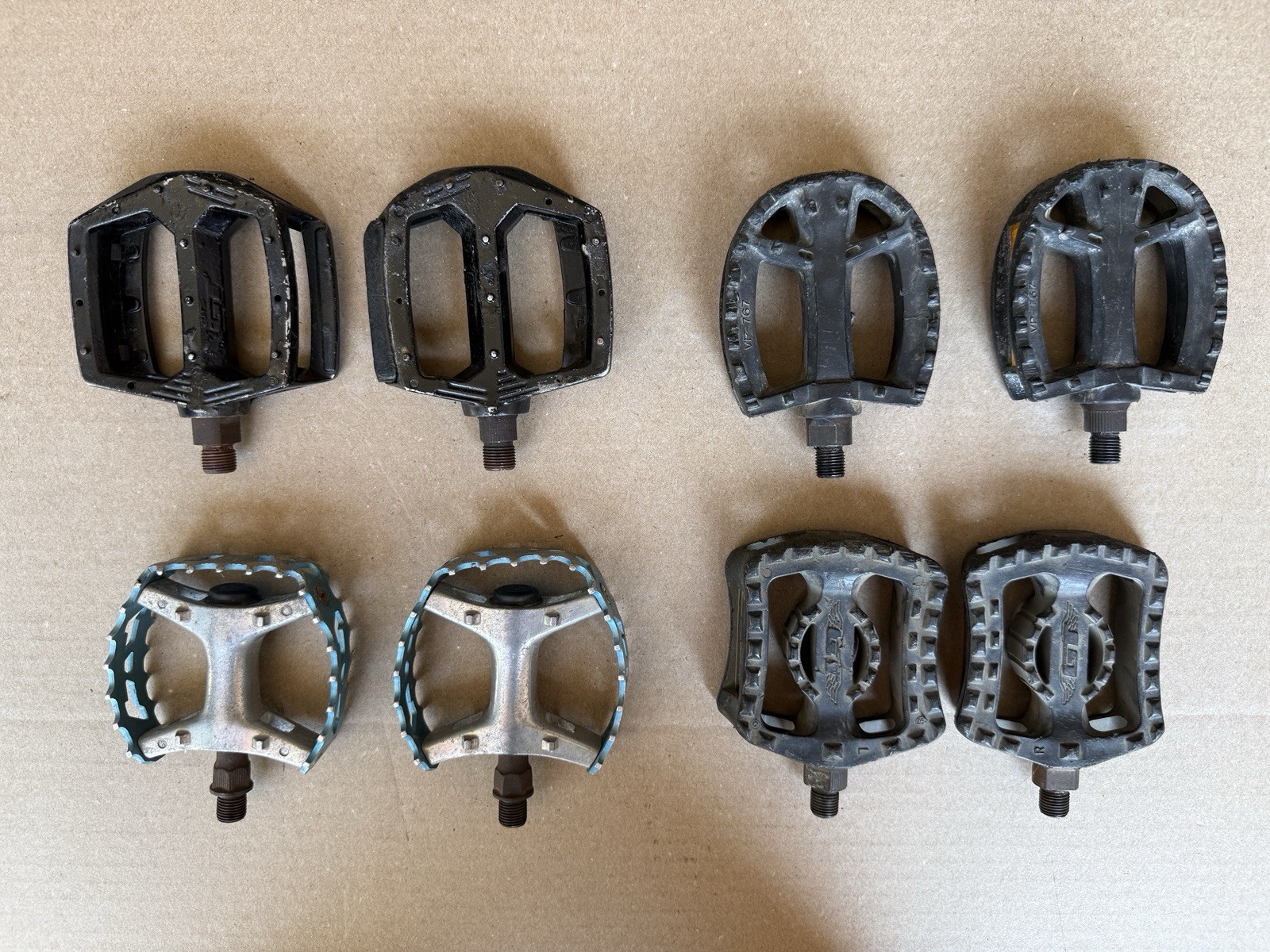 Vintage Old Mid School BMX Pedals – GT, Victor VP Metal Plastic 1/2” 9/16” Lot