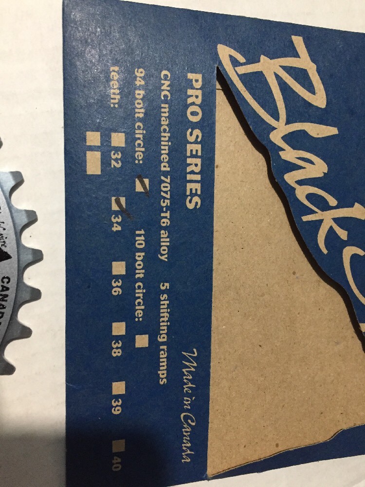 Blackspire PRO Chainring 34 T 94 BCD 7075-T6 Made in Canada NOS