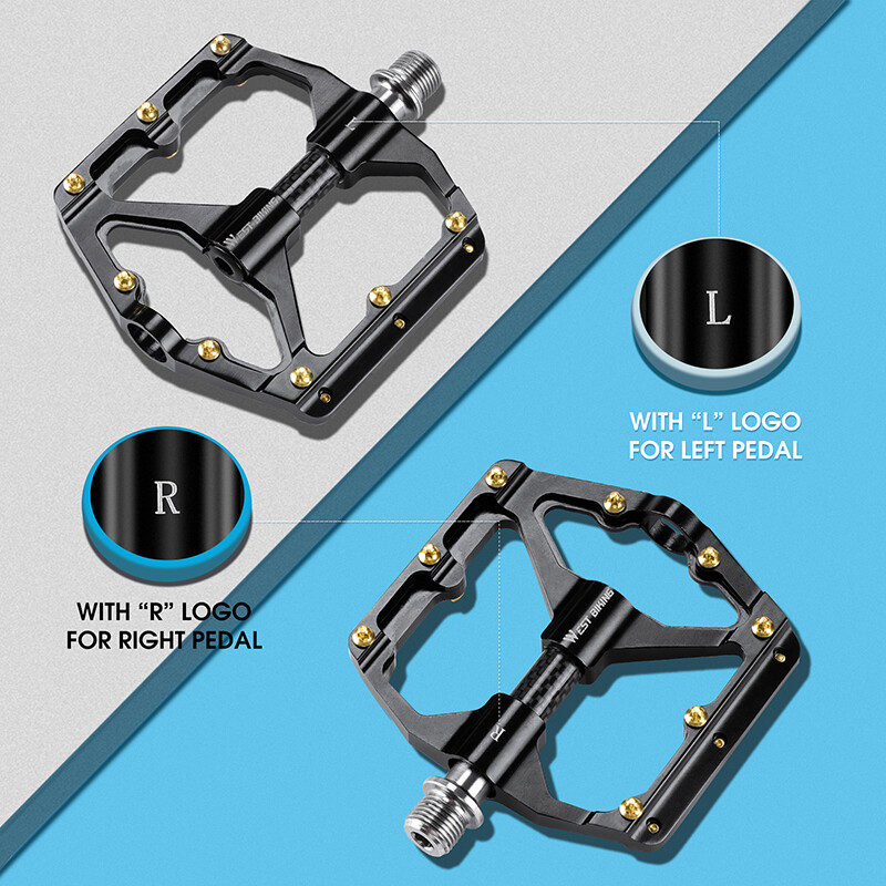 WEST BIKING Bicycle Pedals Carbon Fiber Axle 3 Bearing MTB Road Bike Pedals
