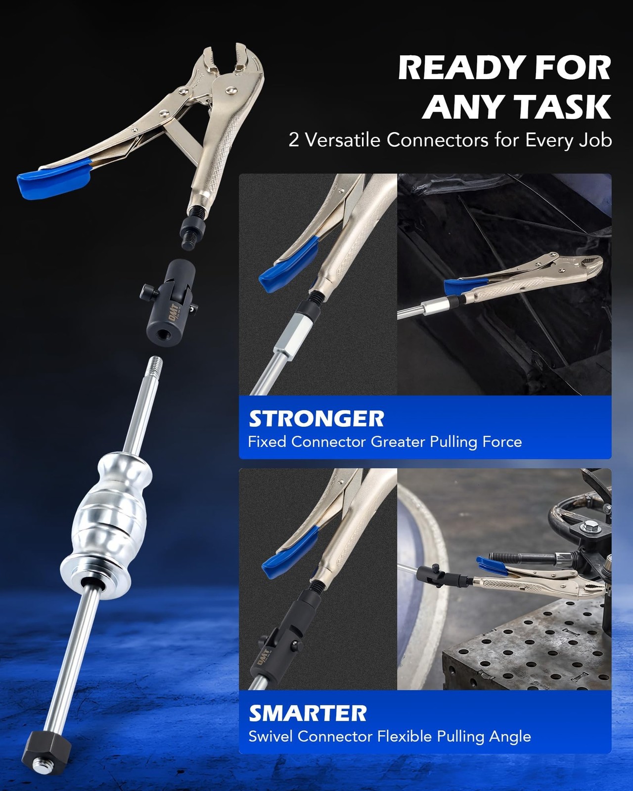 Orion Motor Tech Vise Grip Slide Hammer, 9.8 in Locking Pliers 2 lb Slide Ham…